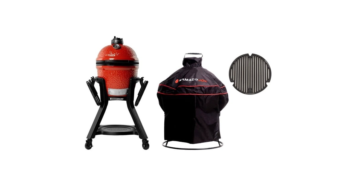 Kamado JoeJunior Celebration Pack houtskoolbarbecue  (Rood/zwart, Ø 34 cm)