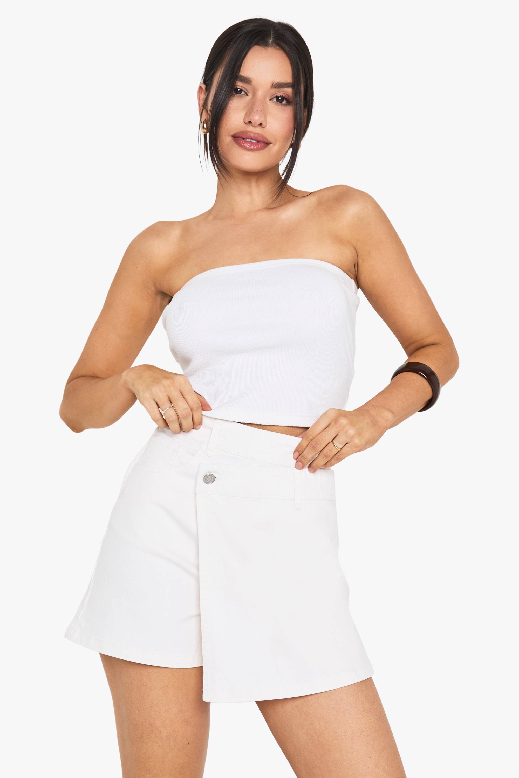 boohoo Jupe-short En Jean Pour Grandes Tailles