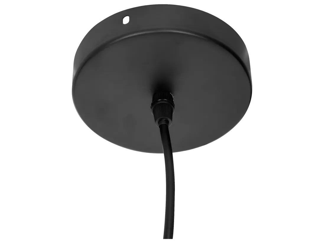 Luminaire Suspension Boule en Métal Noir D 25 cm