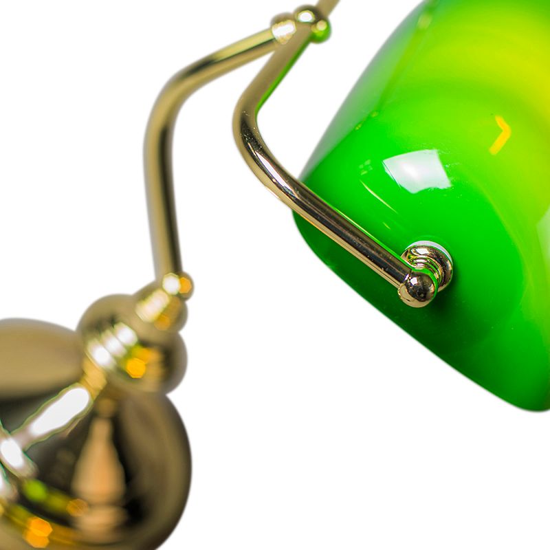 Smart tafellamp messing met groen glas incl. Wifi P45  - Banker
