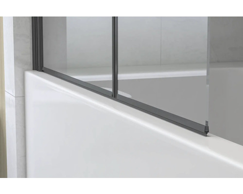 form&style 2-delige badwand DRENA 1120 x 1400 mm helder glasprofiel kleur zwart