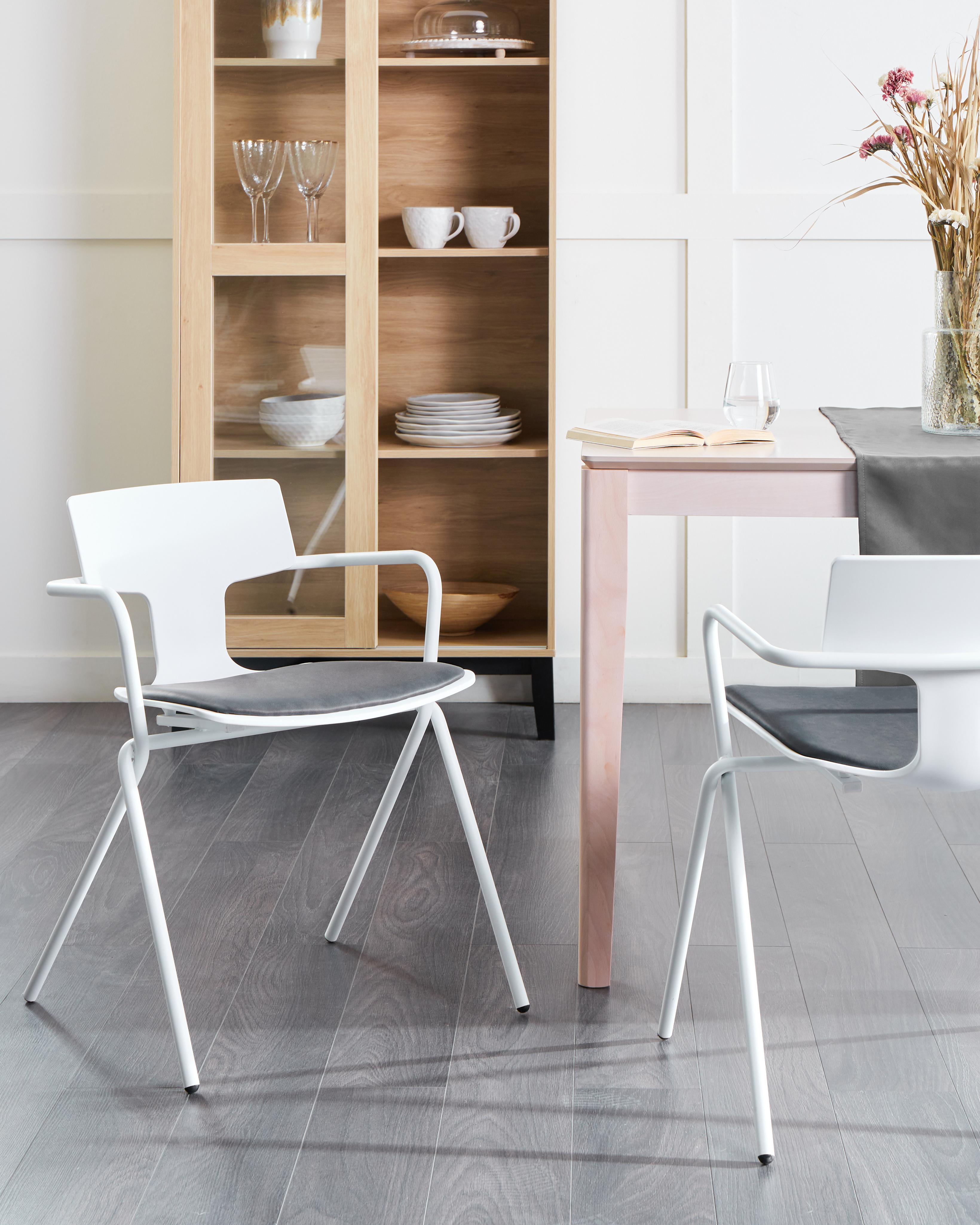 Set van 2 eetkamerstoelen MANSON Zwart/wit
