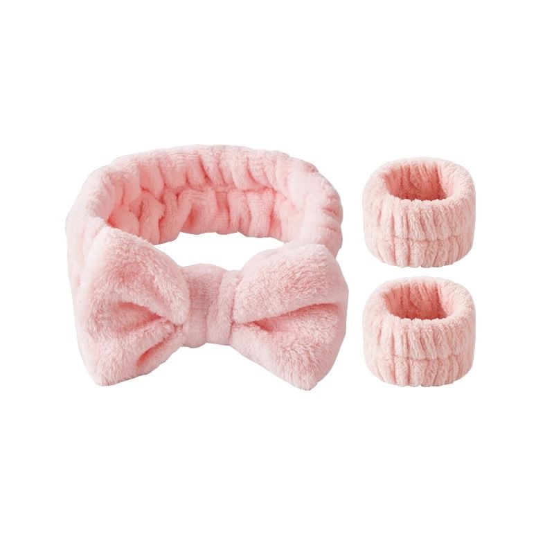 Honeyfluff - Set: Bow Face Wash Hoofdband + Polsband