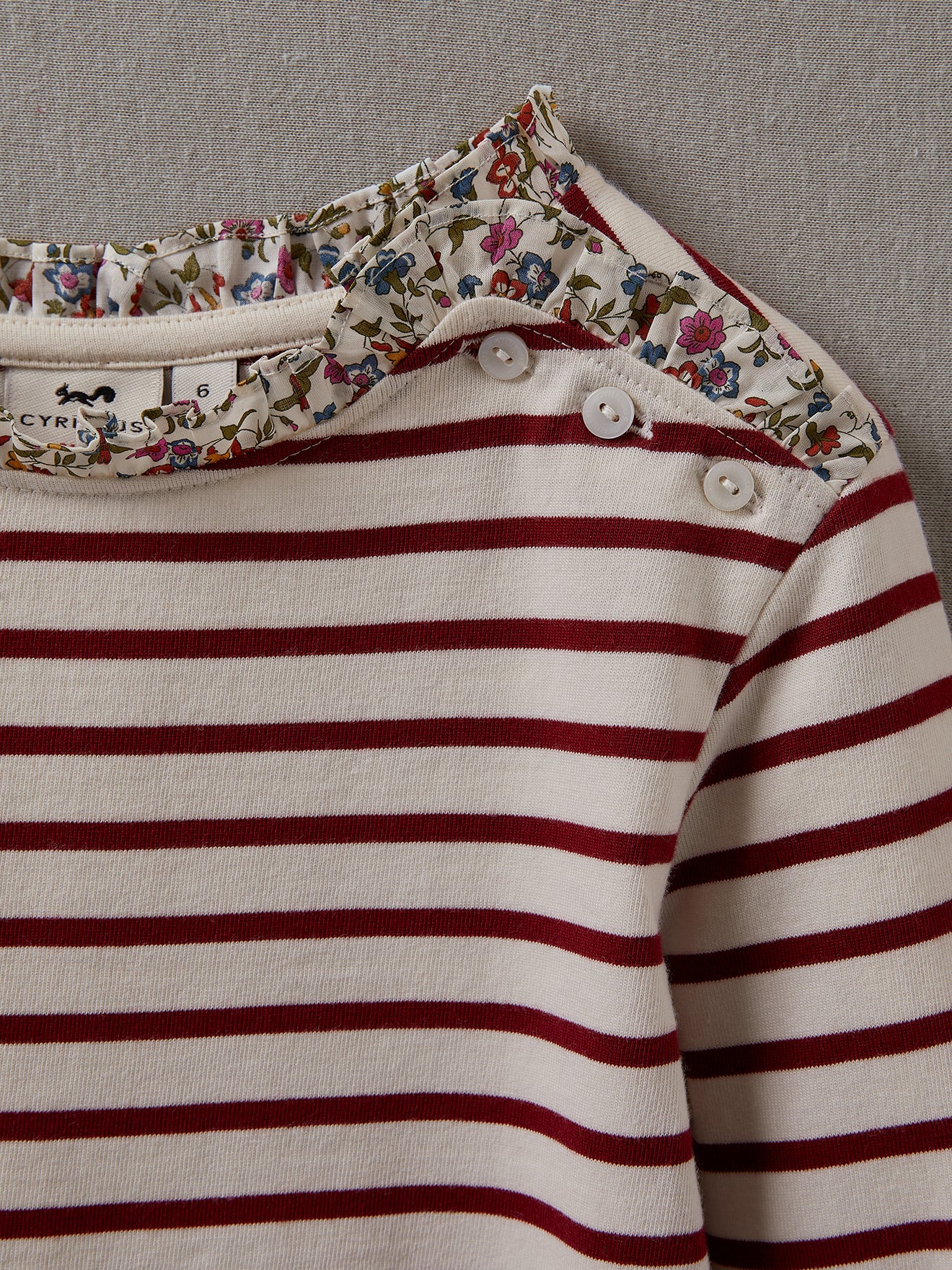 T-shirt marinière Fille tissu Liberty - Coton bio