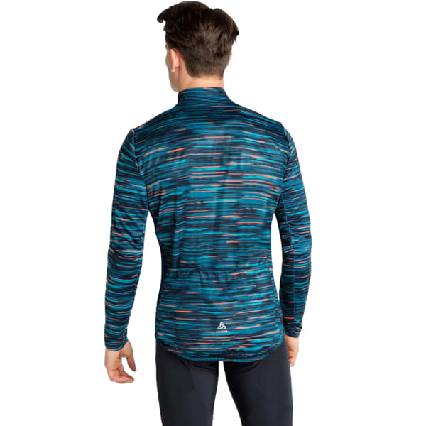 Maillot vélo ODLO ZEROWEIGHT CERAMIWARM MID LAYER FULL ZIP DEEP DIVE