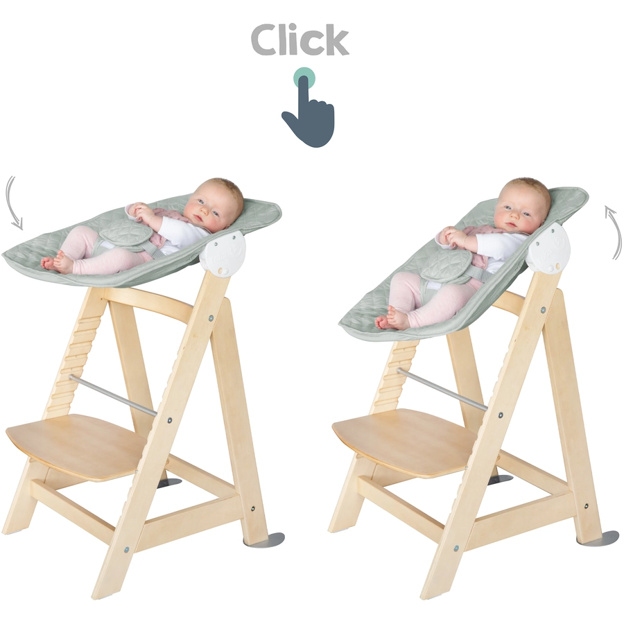 roba Treppenhochstuhl Born Up natur Set 2 in 1 inkl. Aufsatz Style frosty green