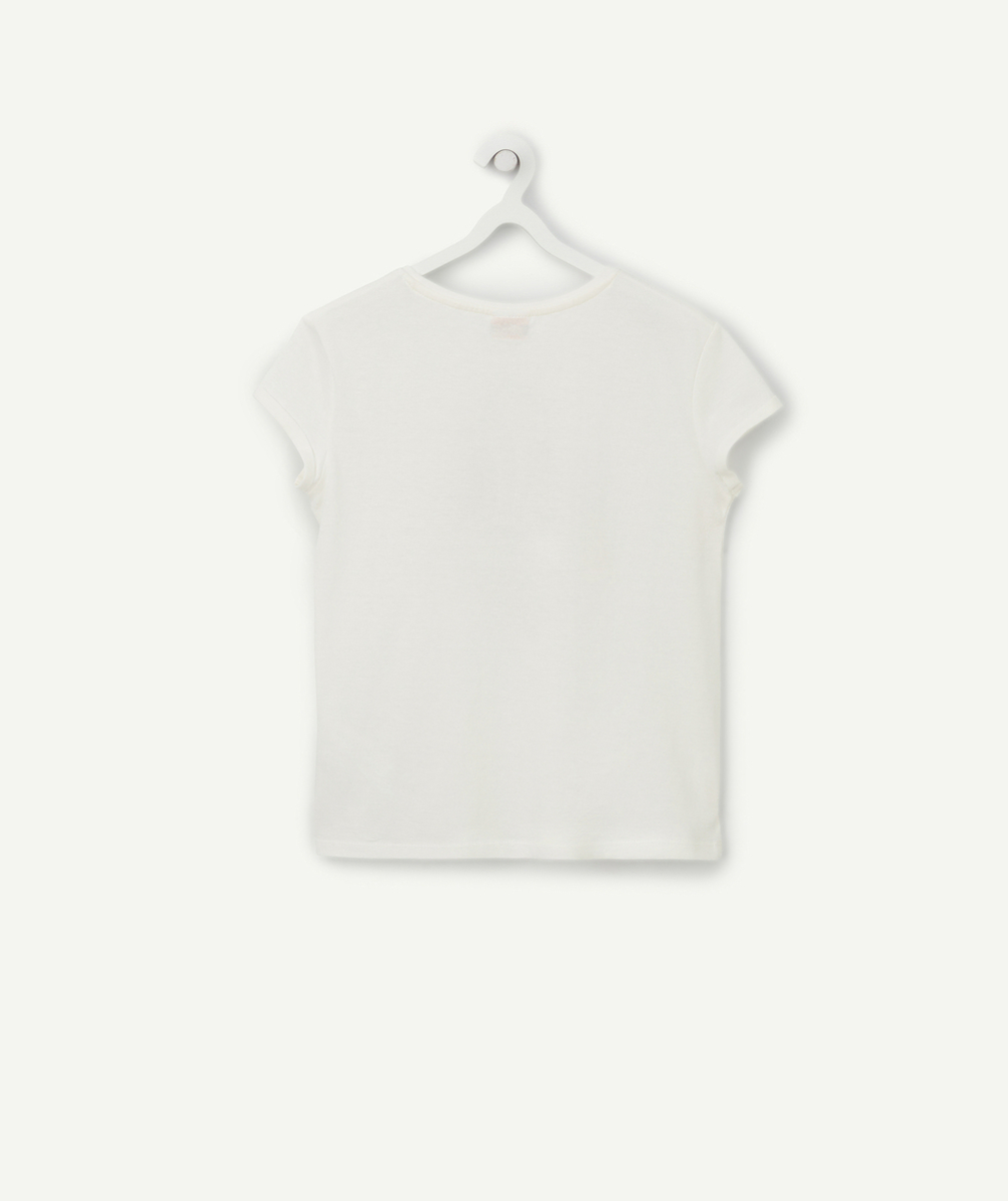 T-SHIRT BLANC EN FIBRES RECYCLÉES IMPRIMÉ FRAISE FILLE