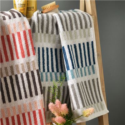 Linge de toilette à rayures multicolores - 500 g/m² - BECQUET CRÉATION