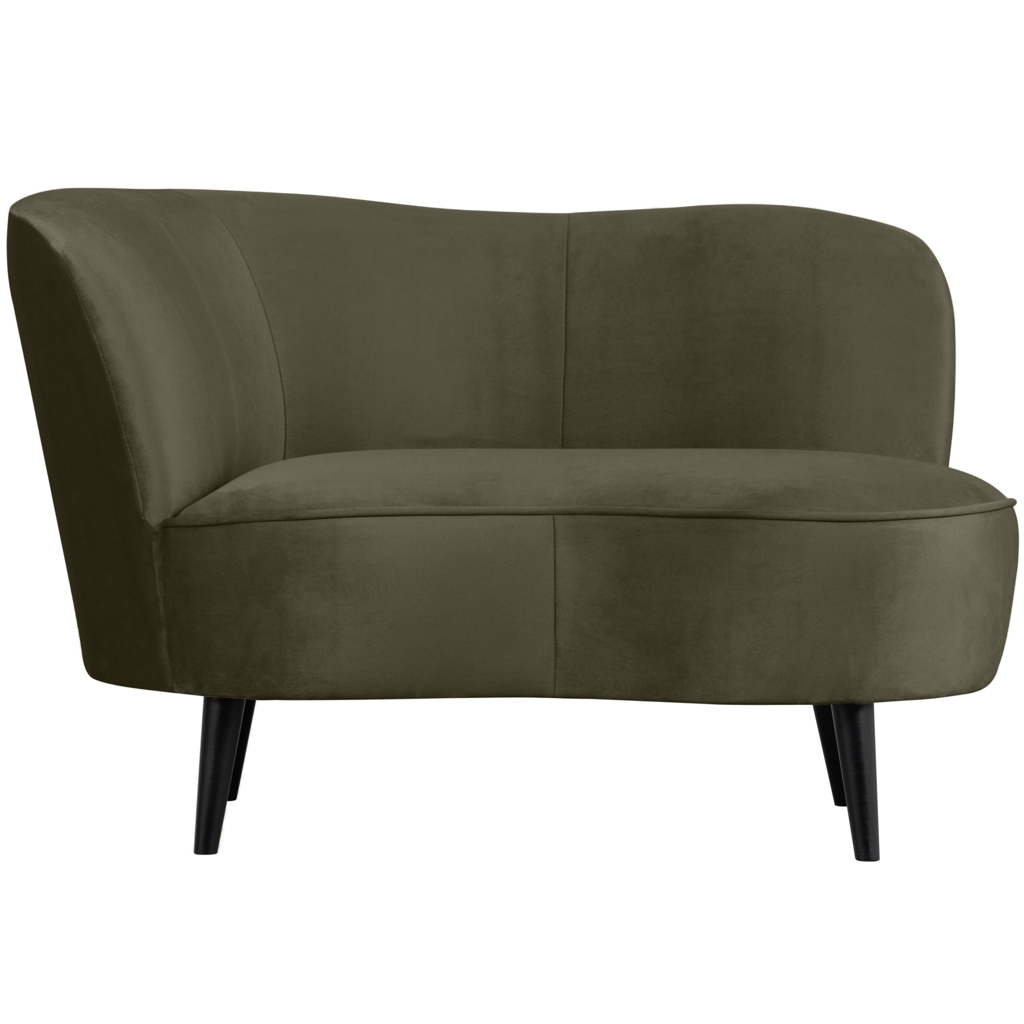 Lounge fauteuil Sara Sara Lounge Fauteuil Links - Fluweel - Warm groen