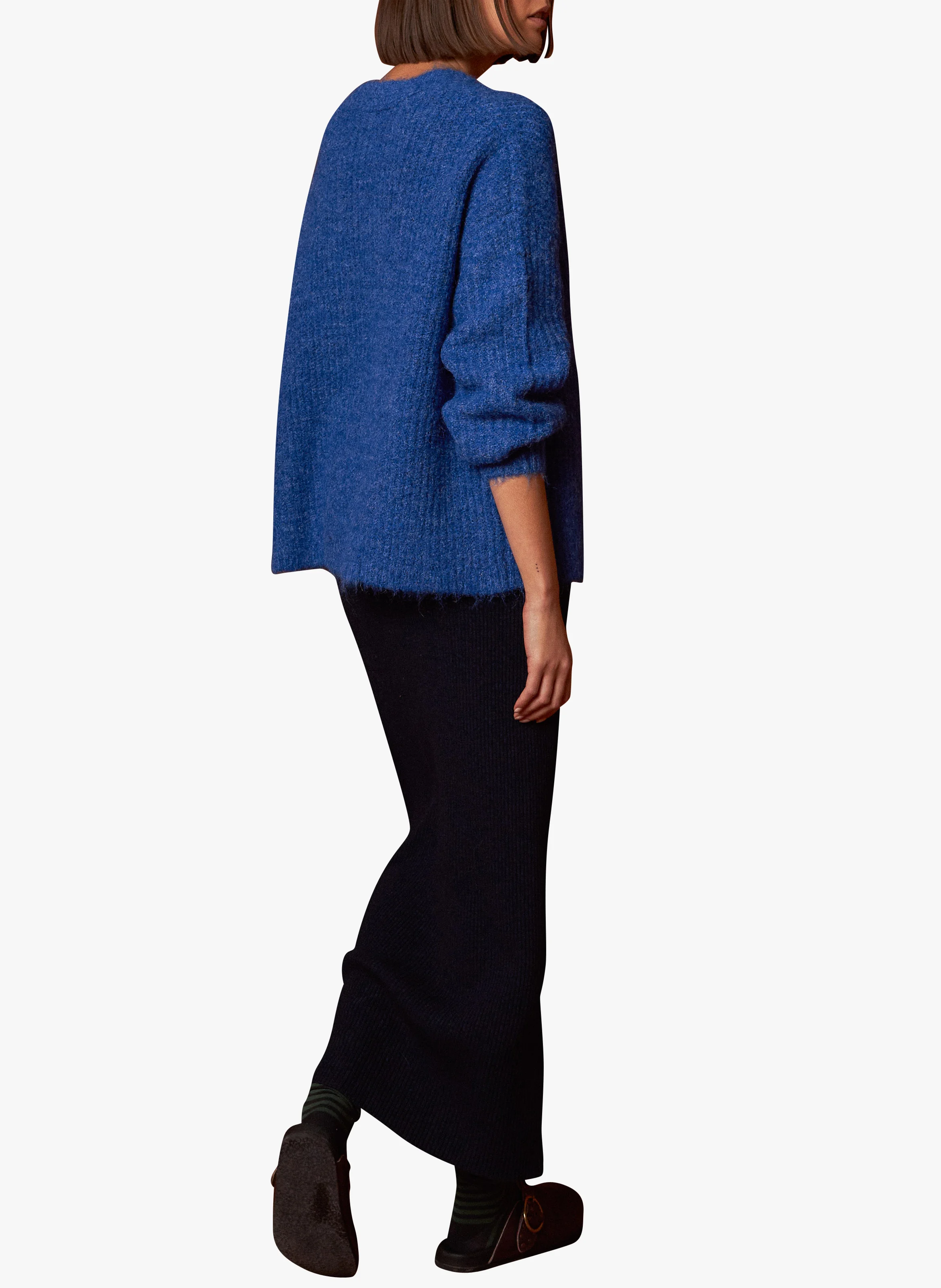 Gilet col V| Bleu