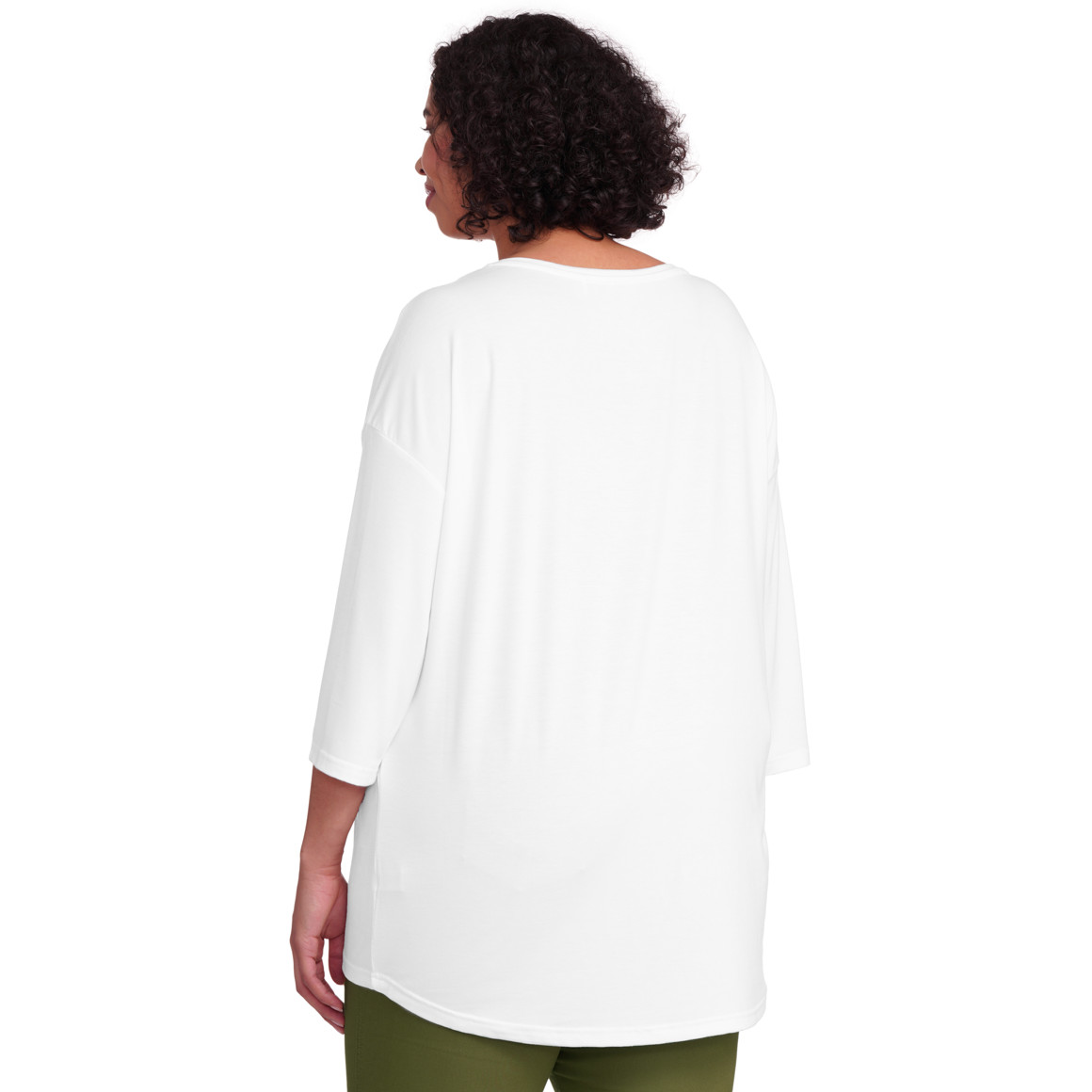 Gina Benotti Damen Longshirt mit Viskose-Anteil weiss