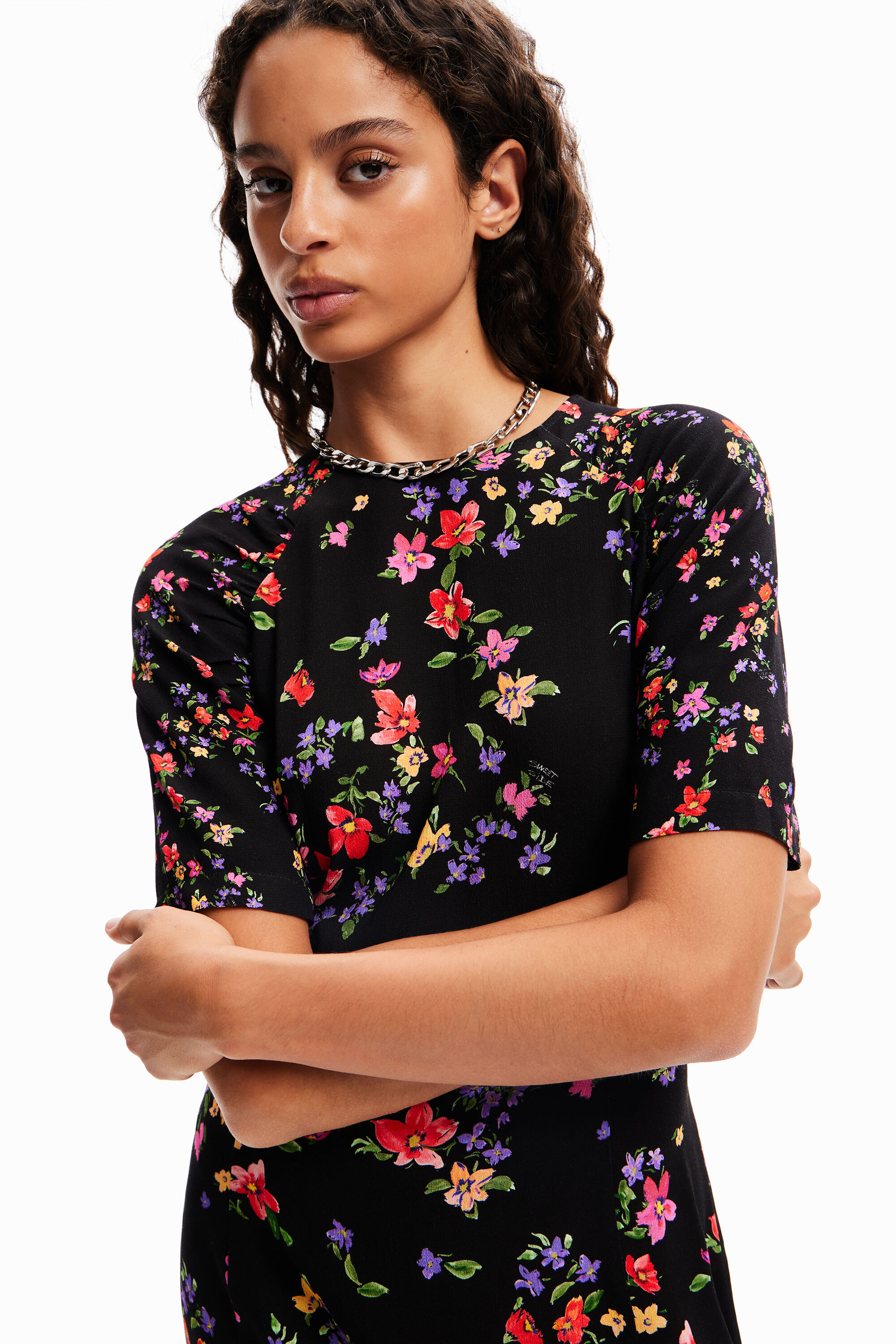 Robe courte fleurs
