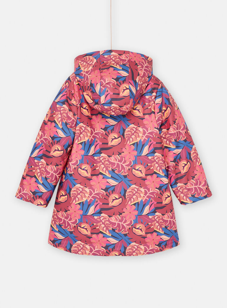 Parka bleu marine et rose réversible pour fille