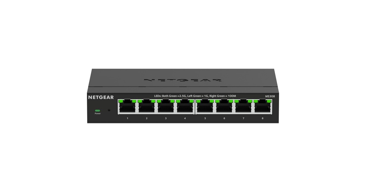 Netgear8-Port 2.5G Multi-Gigabit Ethernet Unmanaged Switch  (Zwart, Unmanaged)