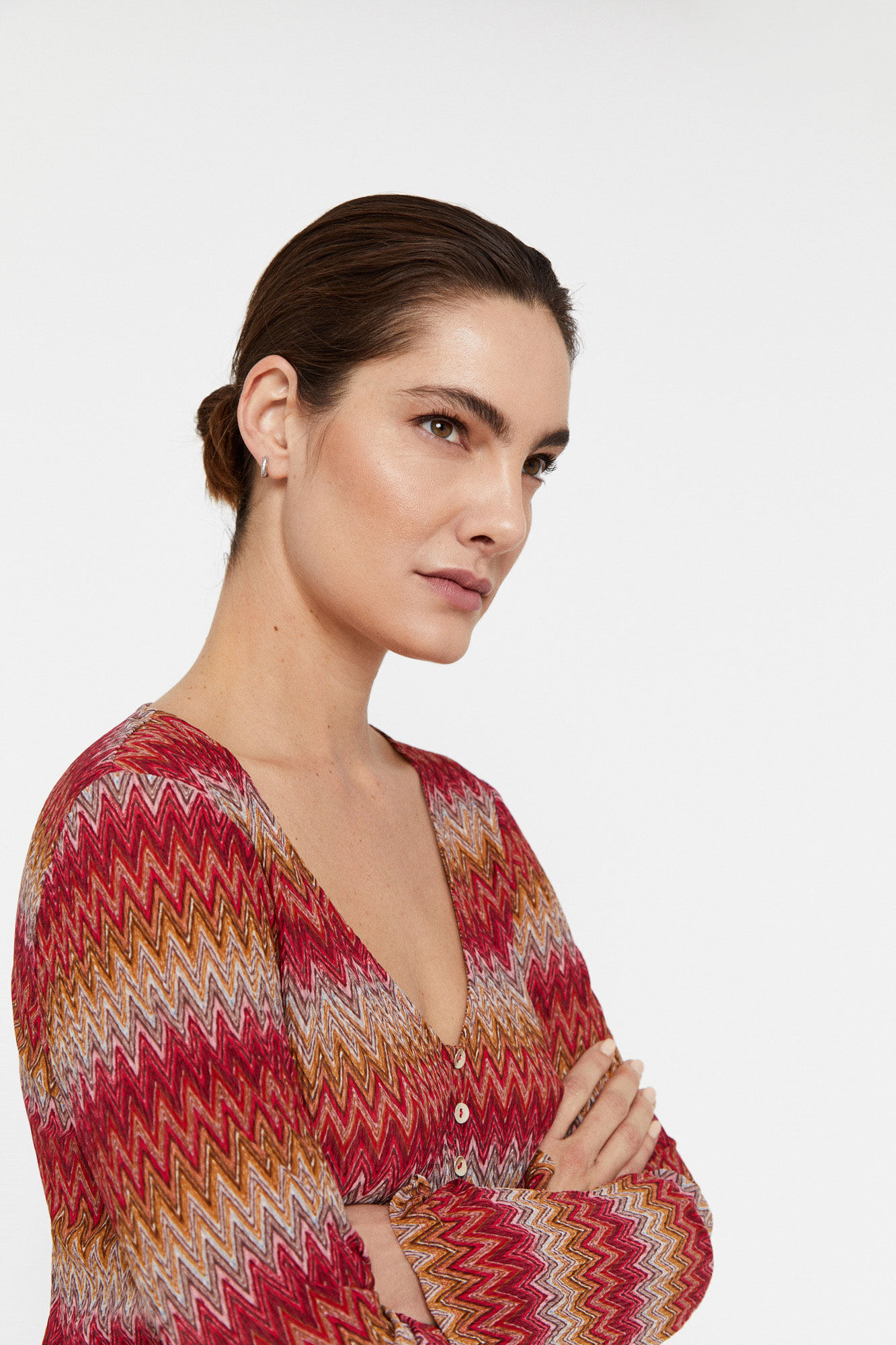 Top de malha estampado multicolorido - Multicolorido