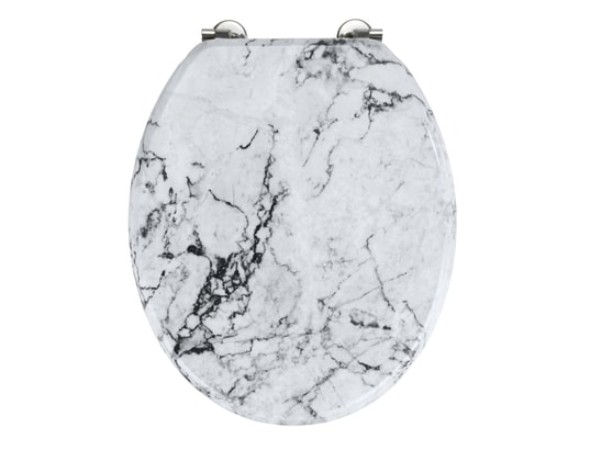 WENKO - Abattant wc en mdf design marbre onyx - blanc