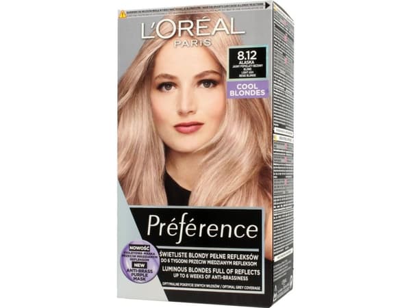 L'Oreal Paris Preference Hårfarge 8,12 Alaska - Lys Ash Beige Blond 1 pakke.