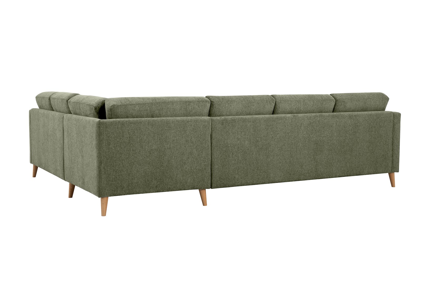 Eden hjørnesofa 32 hjørne i tekstil Thor 17 Green med ben i eik natur (15137).