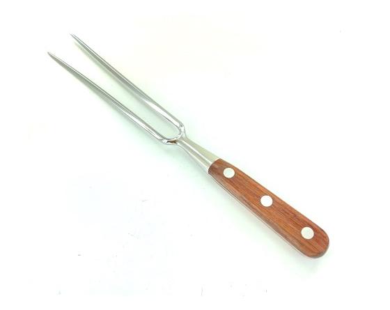 Fourchette baïonnette 17 cm - Bois naturel palissandre - Rivets Aluminium - Ref 419 Couteaux de cuisine professionnel