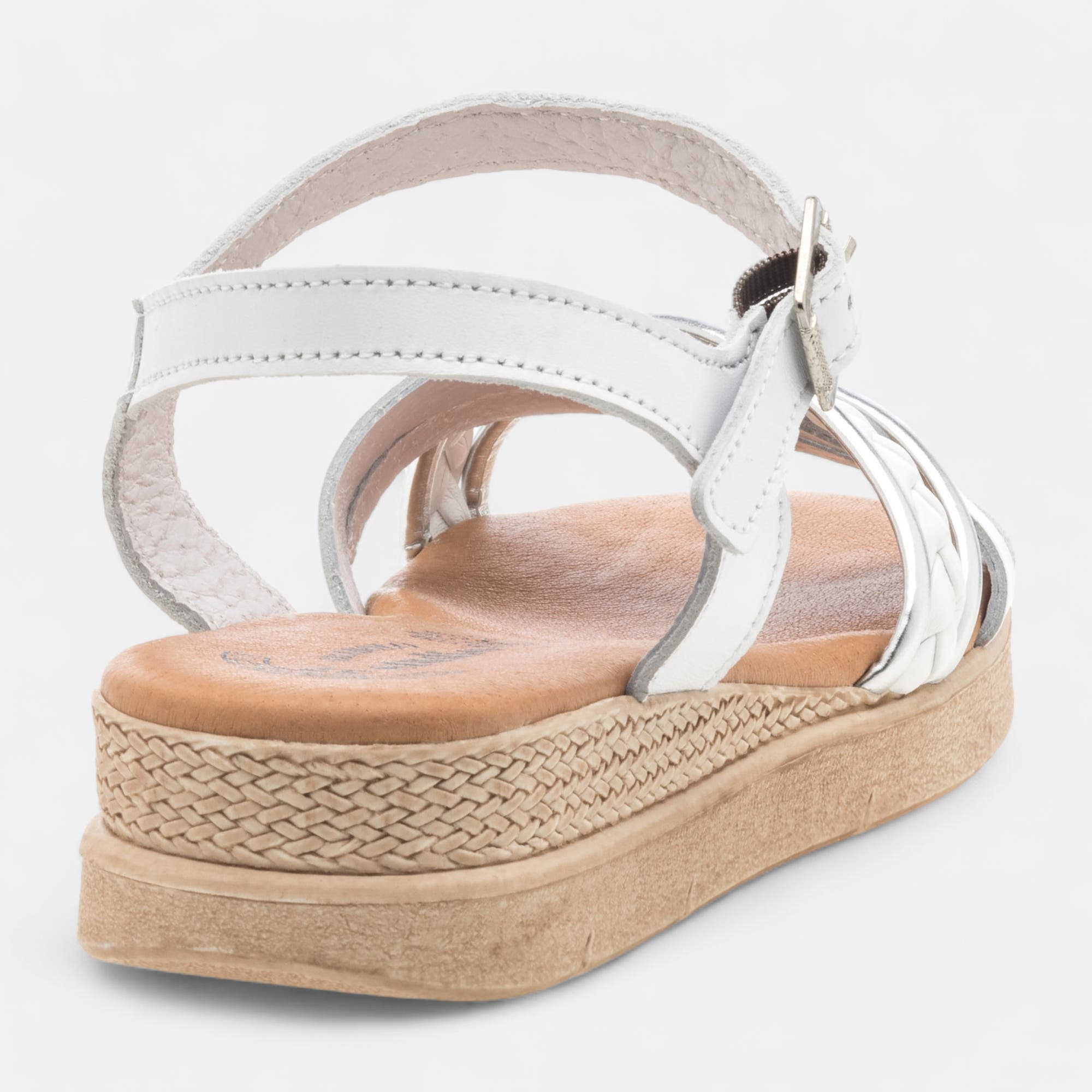 Sandales Femme en cuir blanc
