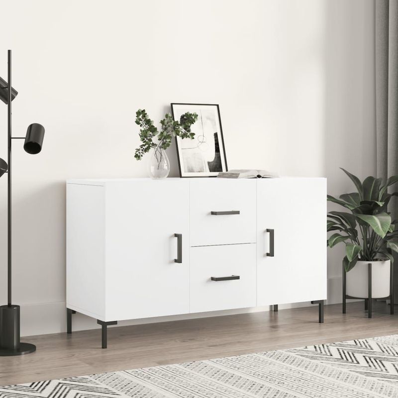 vidaXL - Dressoir - Wit - Bewerkt Hout