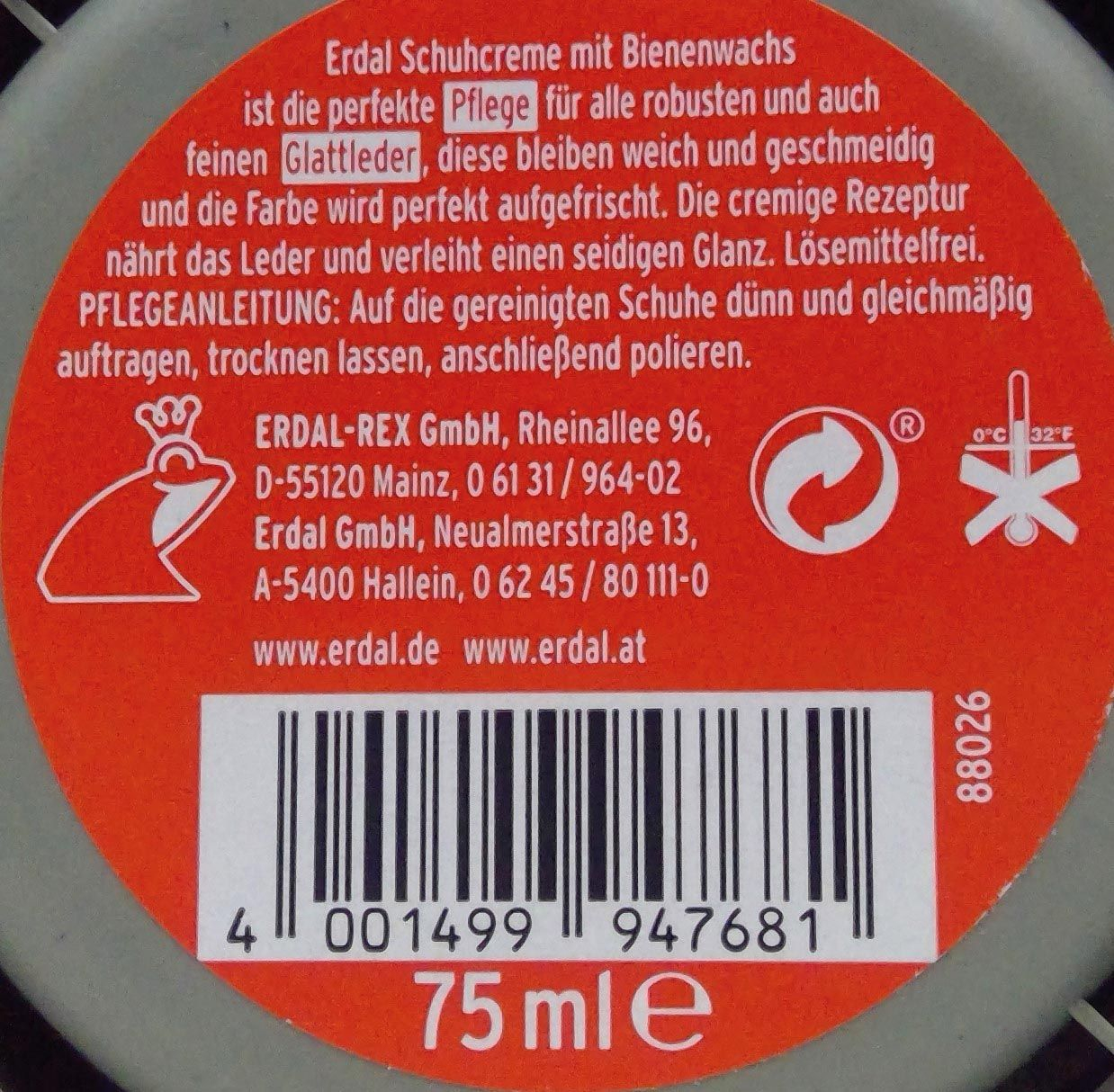 (75ml) Schuh Creme Leder Pflege Stiefel Politur mit Dosierschwamm (1860) - Schwarz