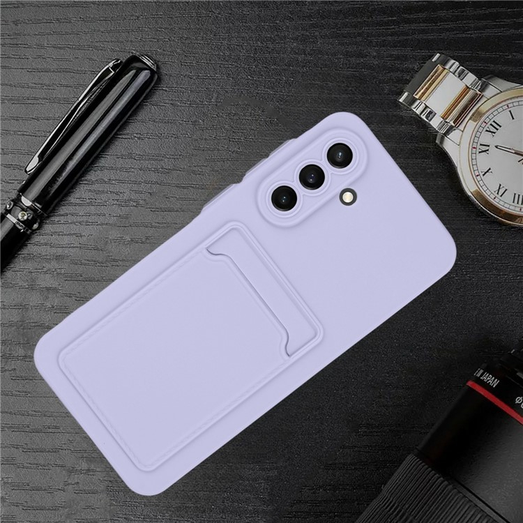 Samsung Galaxy A56 Gummi Case Hülle mit Kartenfach - Lila