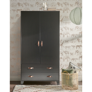 WOOOD kledingkast Dian zwart grenenhout 180 x 94 x 40 cm