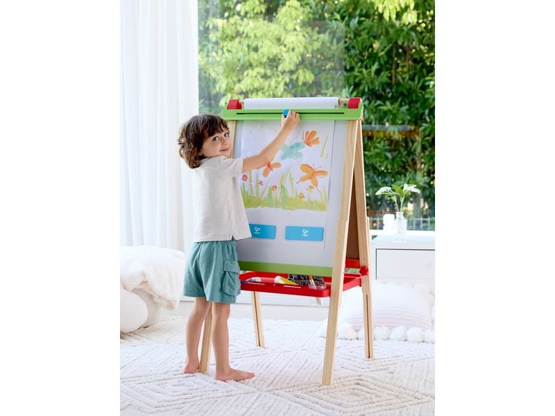 Hape Maltafel Staffelei für kleine Künstler Höhenverstellbare Multifunktions-Staffelei