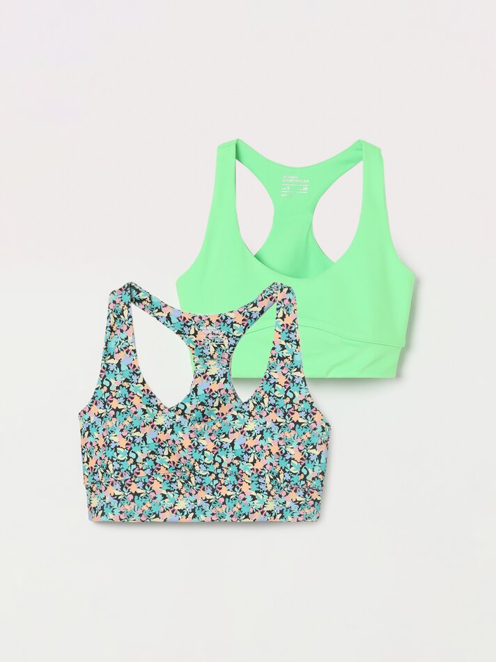 Conjunto com 2 sutiãs esportivos - Verde Maçã