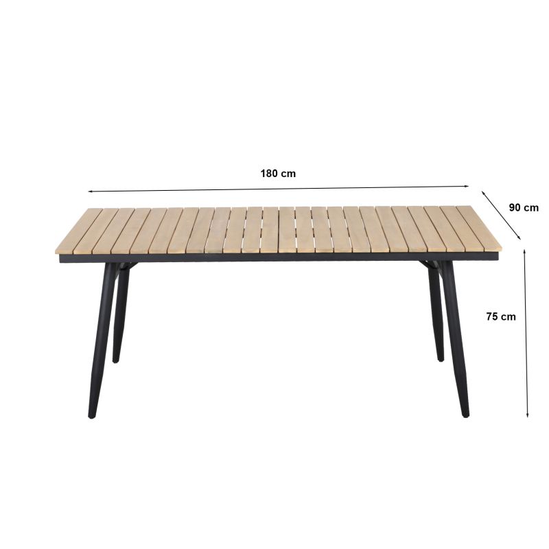 Ensemble table alba en bois d'acacia fsc et 4 chaises de jardin