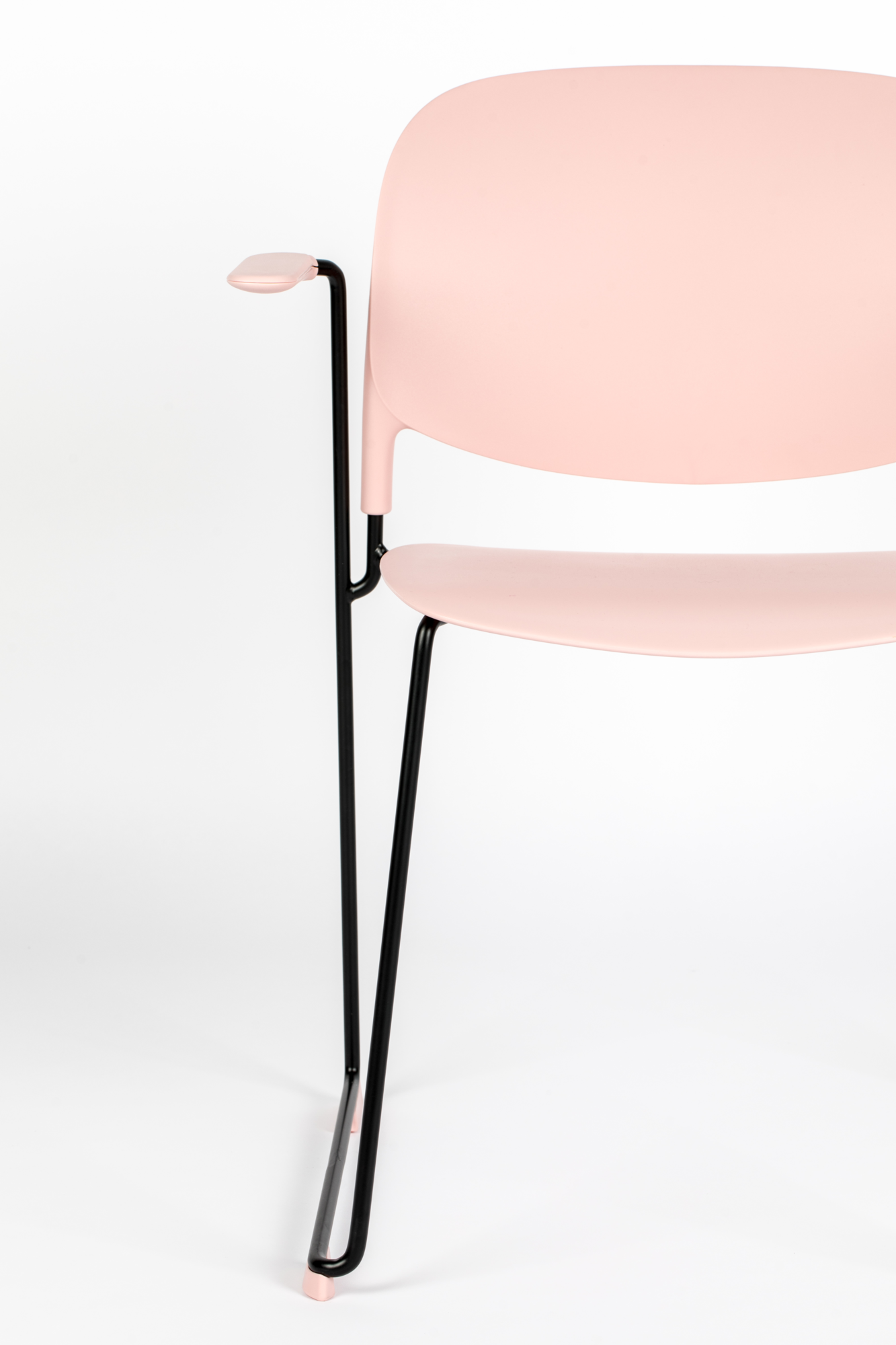 Eetkamerstoel Stacks met armleuningen roze (set van 4)