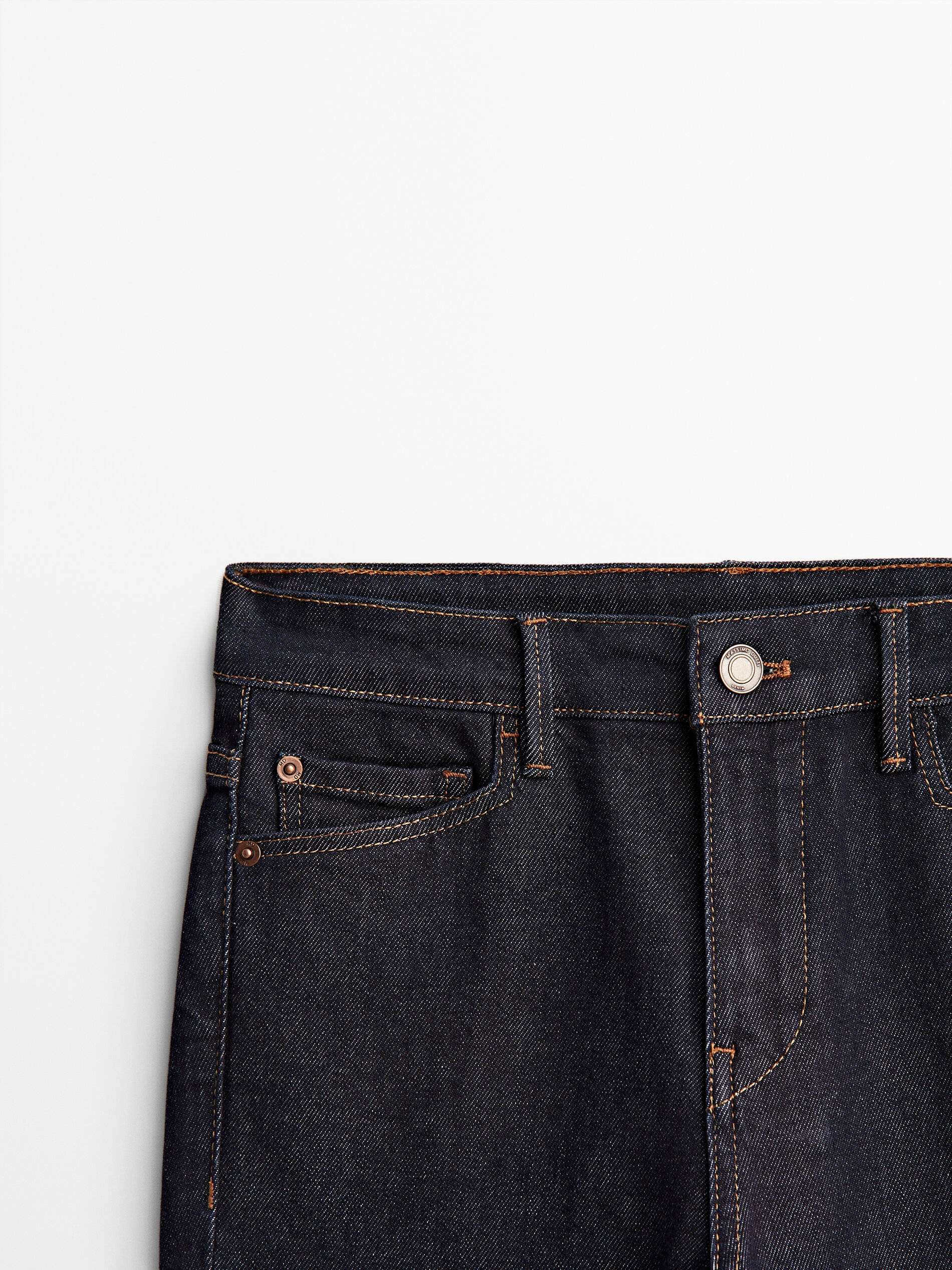 Calça cropped vaquero tiro medio slim - AZUL OSCURO