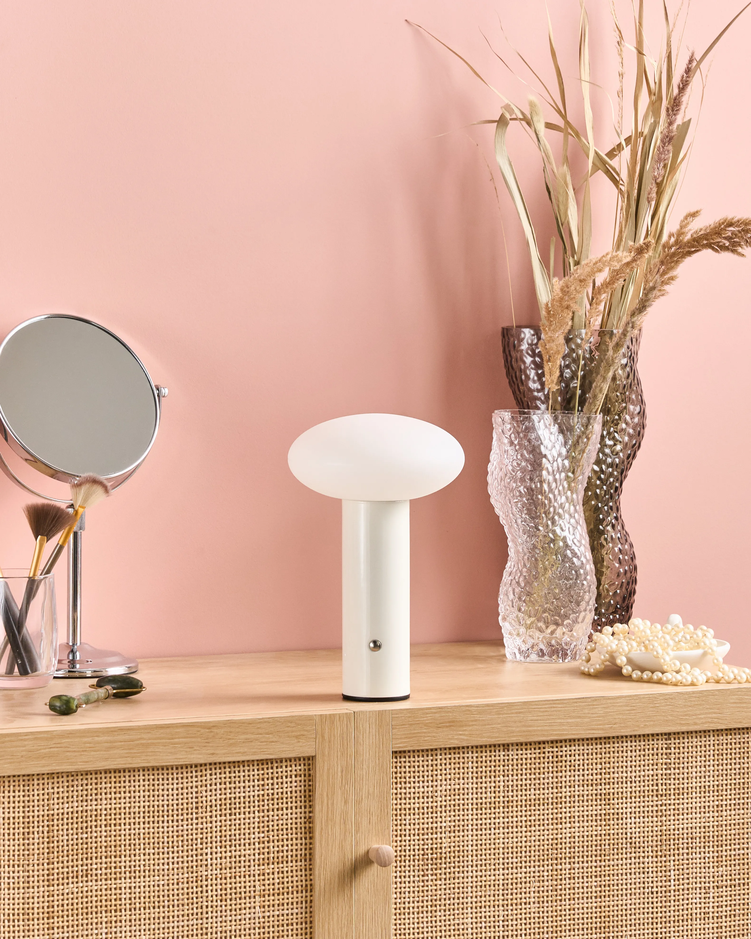 LED draadloze tafellamp BUAYAN met dimmer Metaal Wit