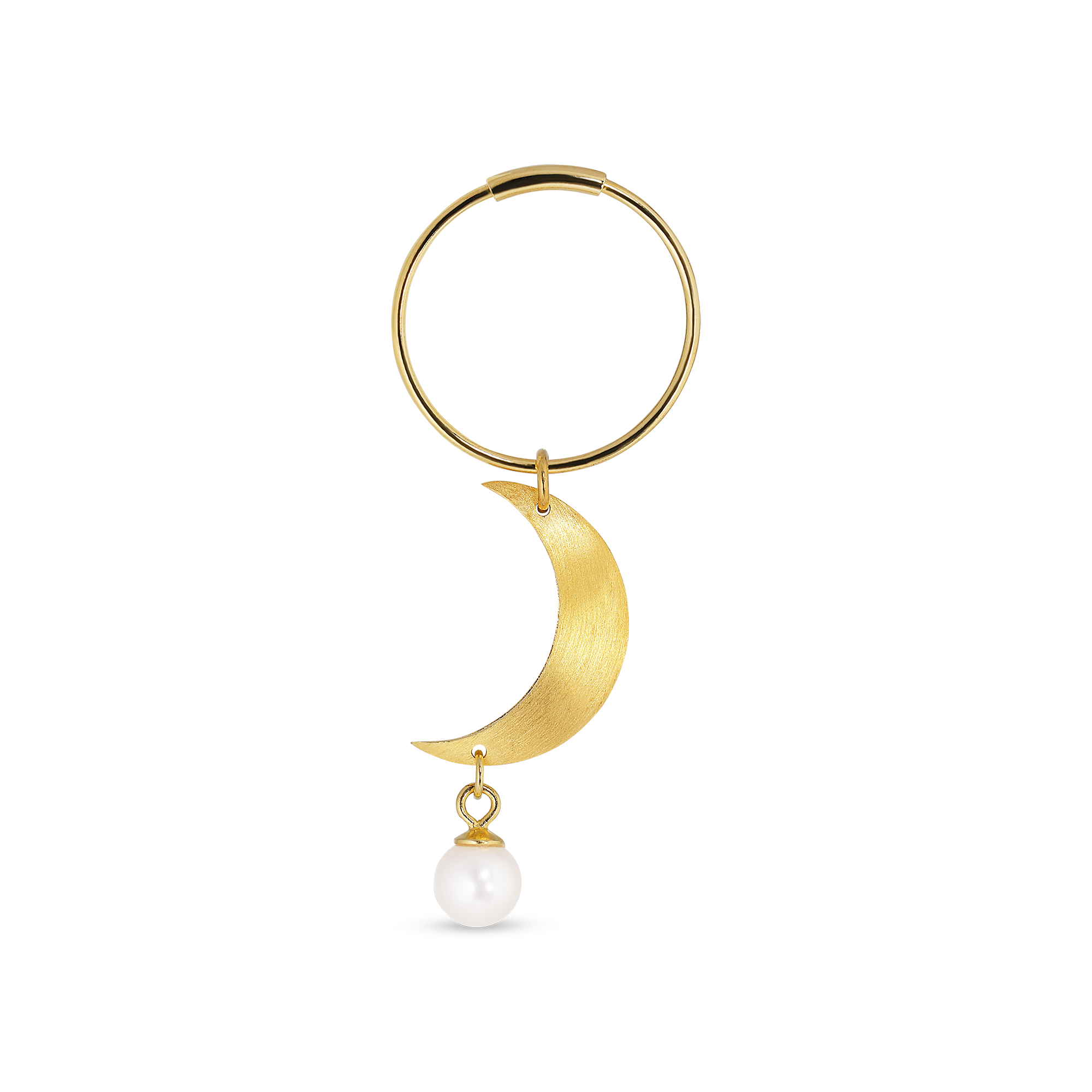 Jane Kønig  Half Moon With Pearl creol - forgyldt