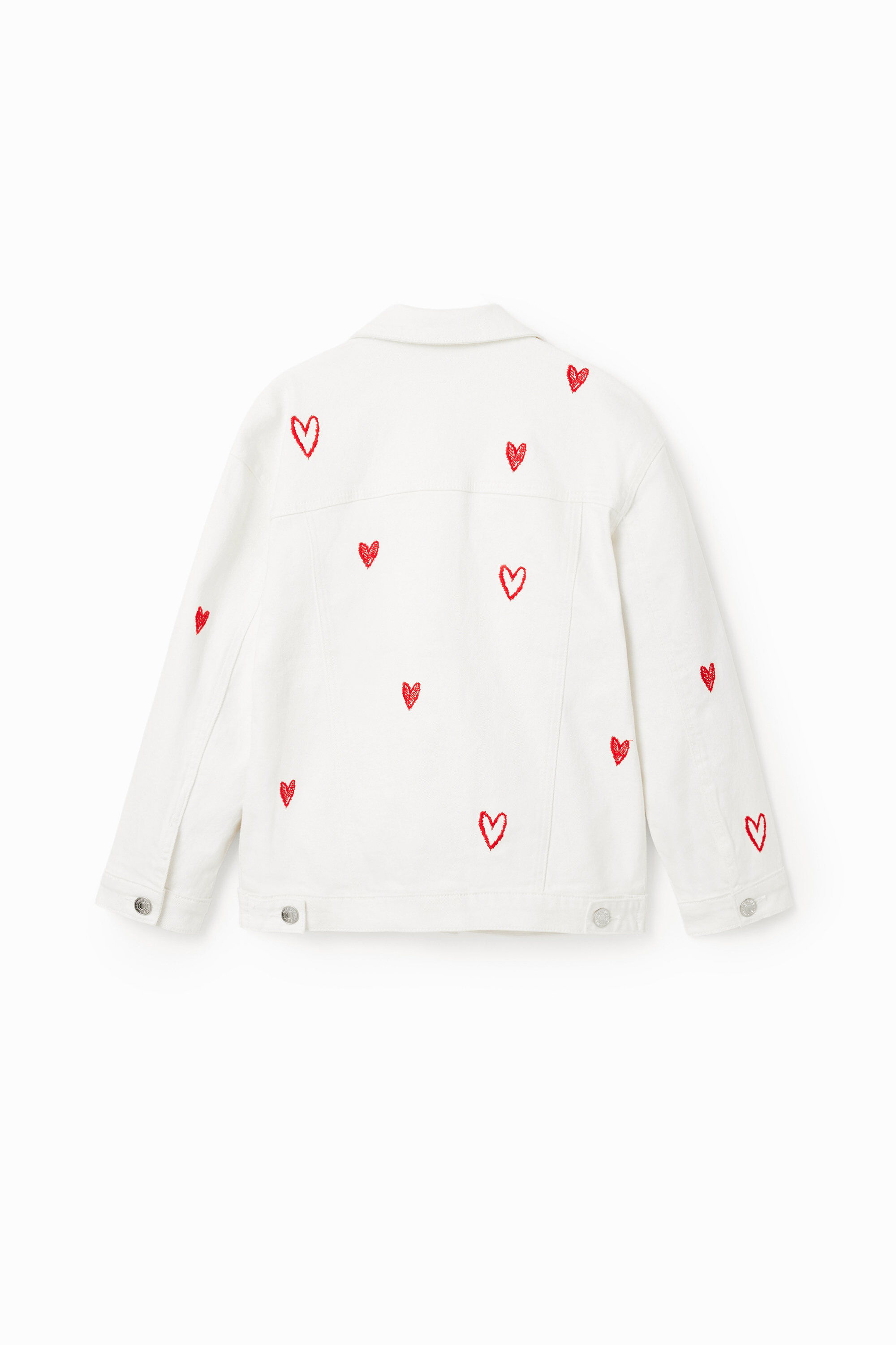 Veste en jean oversize cœurs