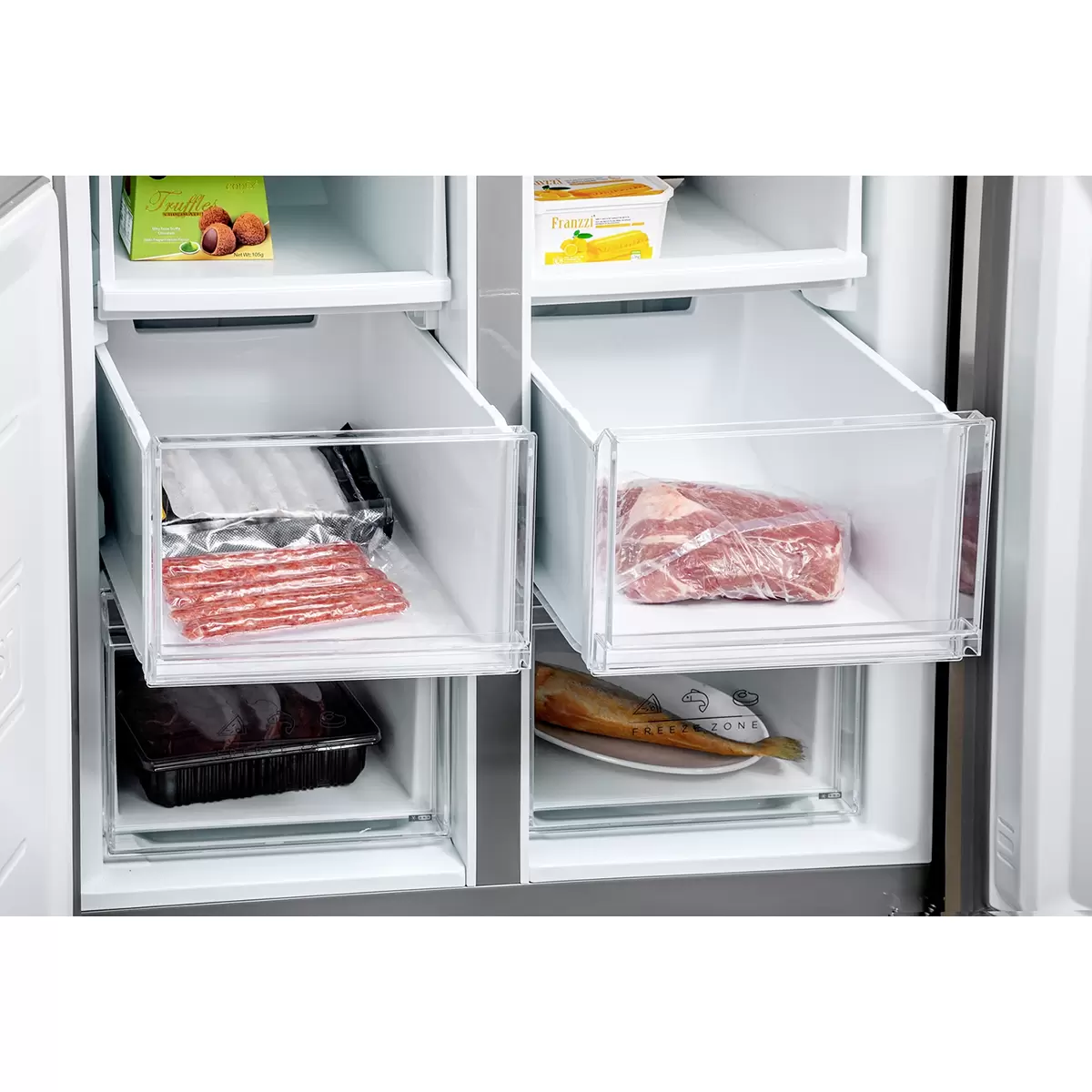 Kühl-/Gefrier-Kombination Food Center Silber