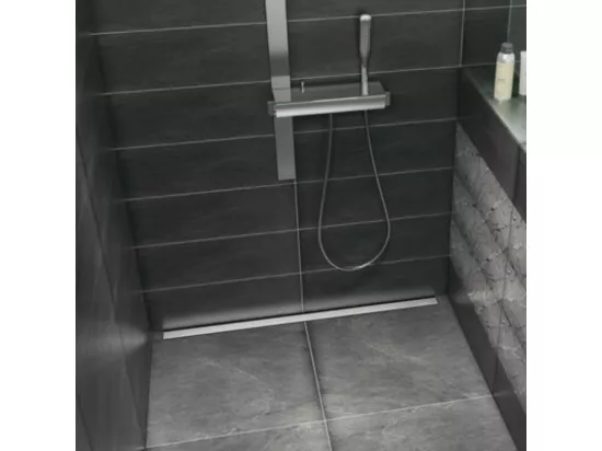Receveur à carreler 160 x 100 cm WEDI Fundo Riolito Neo, écoulement linéaire + colle 327