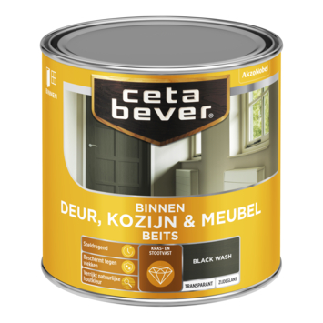 CetaBever Deur, Kozijn & Meubelbeits zijdeglans transparant black wash 250 ml