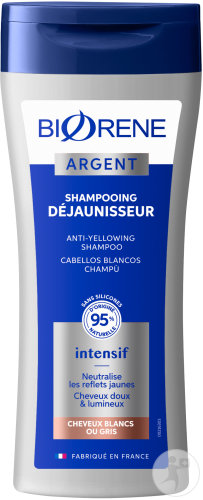 Biorène Argent Shampoing Déjaunisseur Intensif Cheveux Blancs Ou Gris 200ml