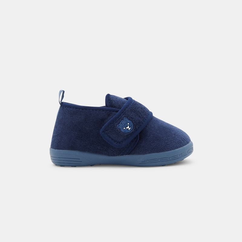 Chausson bottillon fourré bleu bébé garçon