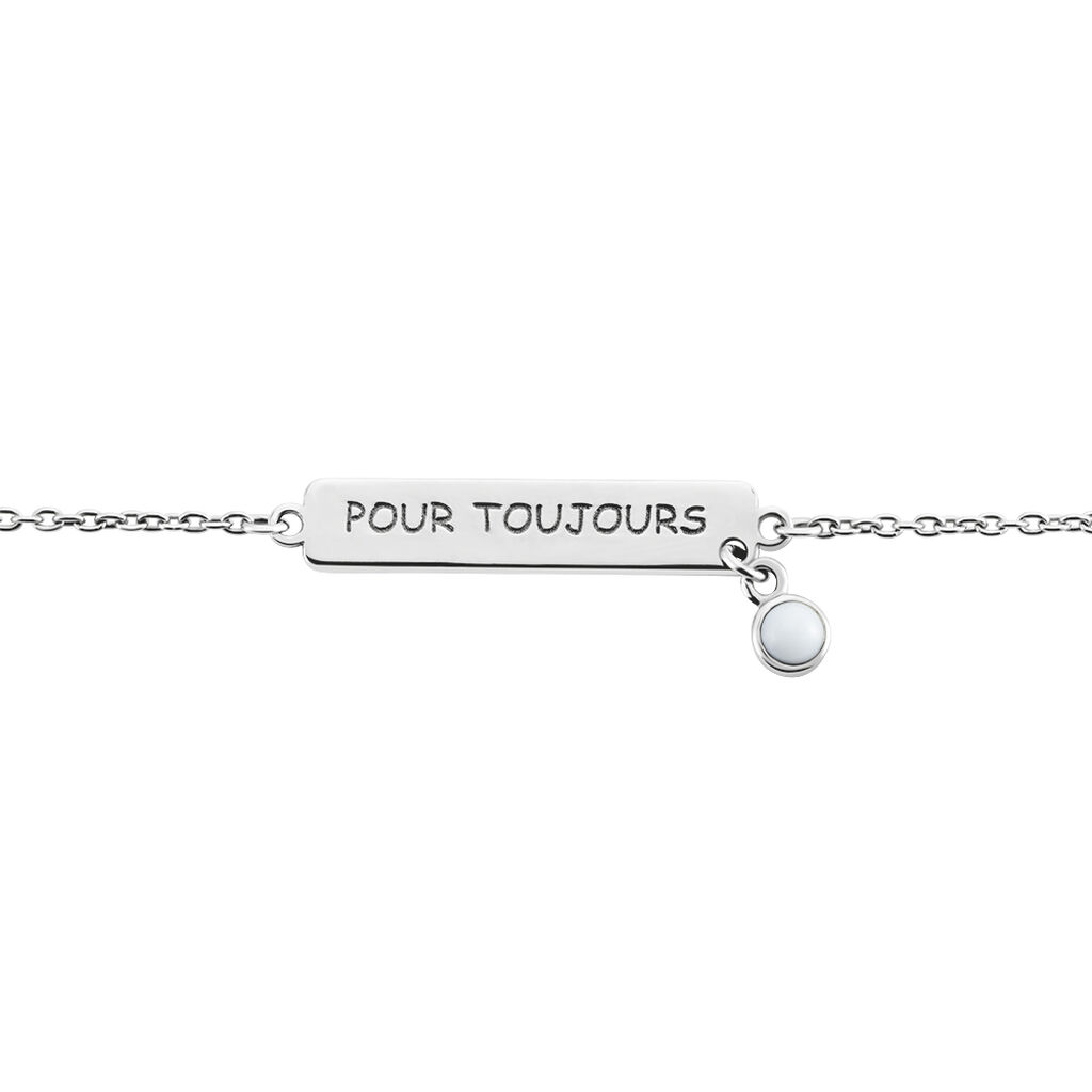 Bracelet Argent Blanc Sameera Agate