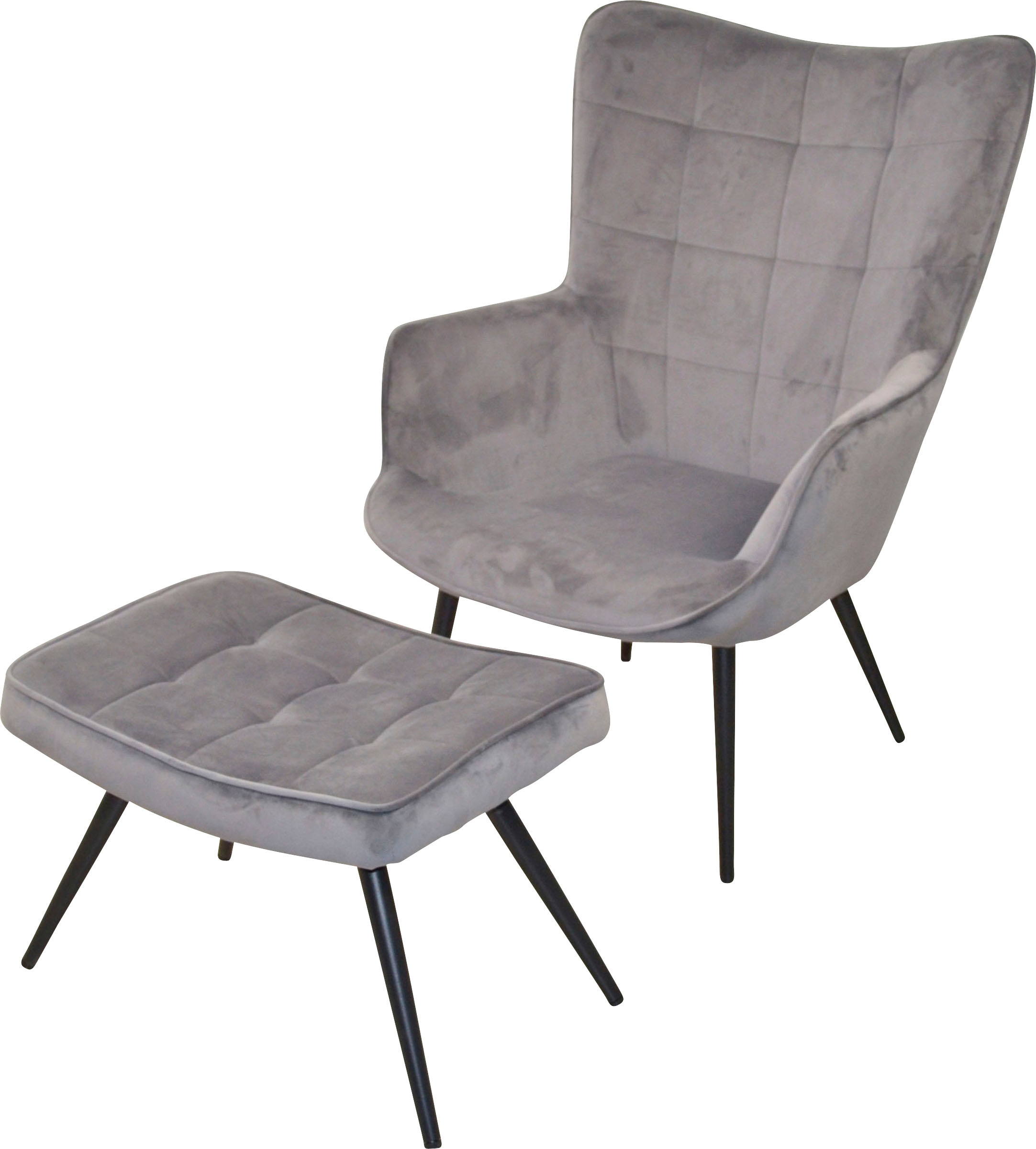 HOFMANN LIVING AND MORE Sessel »Jaro« Polstersessel mit Beinen aus Stahlrohr, schwarz lackiert