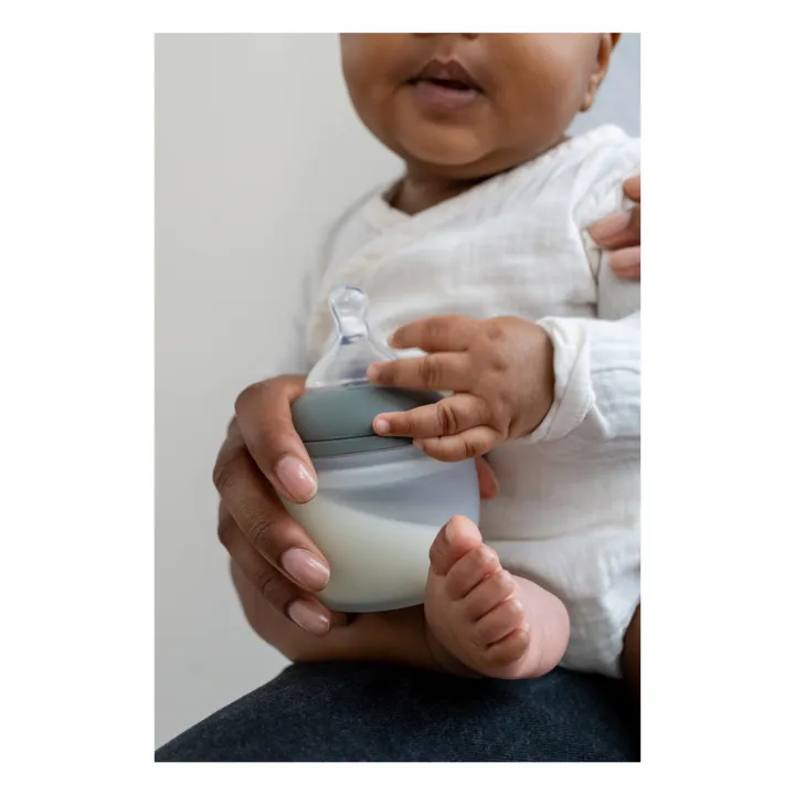 Elhée Biberon en silicone médical et tétine physiologique | Vert kaki