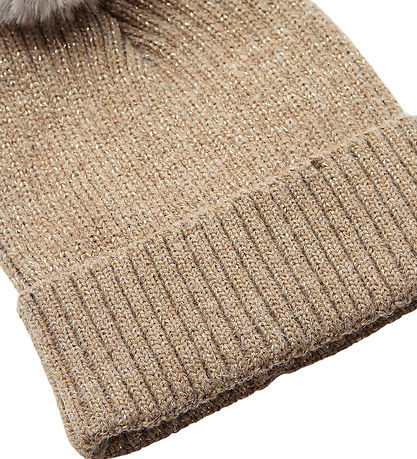 Petit by Sofie Schnoor Mütze - Rib - Strick - Camel m. Glitzer/K
