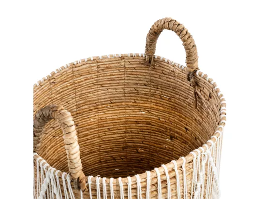 Le Panier Straight Stitched Makramee - Naturel Blanc - M