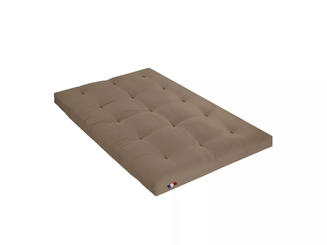 Matelas futon taupe en coton 180x200