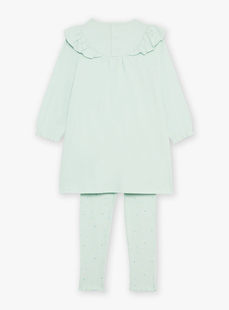 Pyjama en coton vert pâle avec danceuses et cygnes