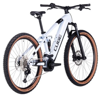 VTT Électrique Tout-Suspendu Cube Stereo Hybrid 120 Pro 625 Shimano Deore 12V 625 Wh 27.5'' Blanc Flash