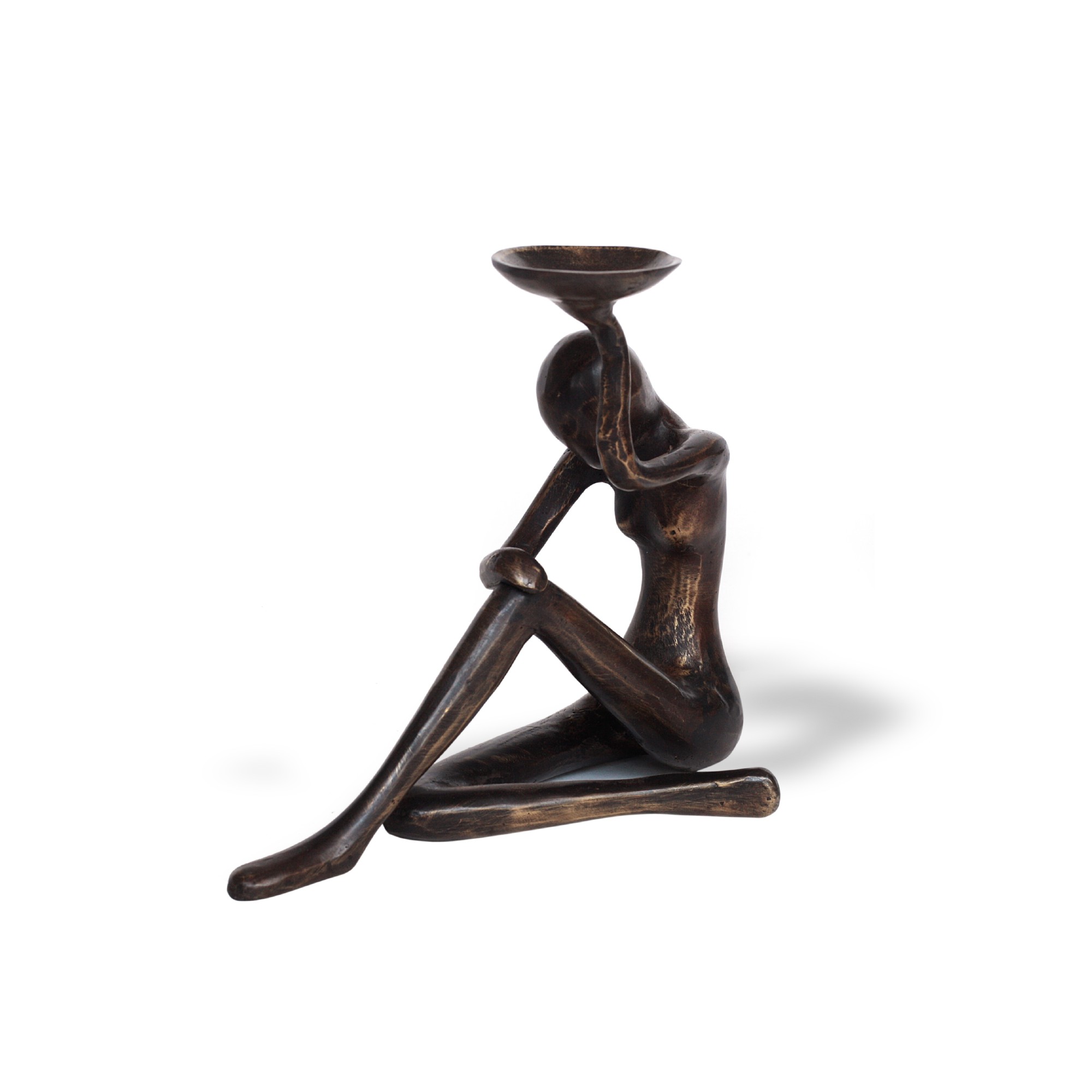 Teelichthalter 'Ballerina', aus Bronze, H 13,5 cm, T 7 cm, B 13 cm von fischer's lagerhaus